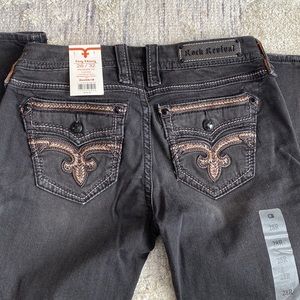 Womens rock revival black skinny jeans size 28.